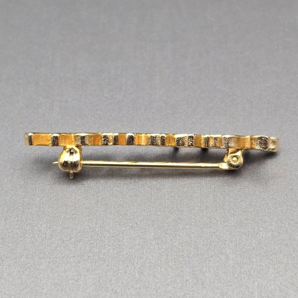 VTG 'Happiness' Gold-Plated Brooch Pin 1 3/8" Script Inspirational Personalized - Picture 3 of 6